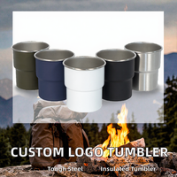 Mug Tumbler Stainless Steel Terisolasi untuk Perjalanan, Berkemah, Bir, Kopi, dengan Cetak Logo Kustom Grosir
