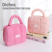 Sac de maquillage rembourré en coton de grande capacité, de couleur bonbon, personnalisé par DICHOS Fashion, pour l'organisation des cosmétiques, à la maison ou en voyage