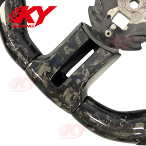 Volant sport en fibre de carbone forgé à dessus plat personnalisé pour Ford Mustang GT GT350 GT500 2005-2014 Shelby Cobra RTR GTS - Product Image 2