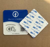 Cartes de visite NFC Google Facebook Instagram Autocollants de table pour restaurants Étiquettes d'engagement des abonnés aux réseaux sociaux