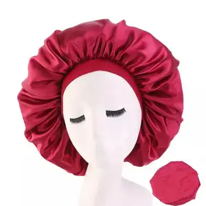 缎子帽子睡帽帽-超大丝绸睡帽用于长发帽子Yanibest丝绸缎子发罩