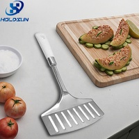Spatule à crêpes et à poisson perforée en acier inoxydable robuste de qualité supérieure avec poignée ergonomique pour la cuisine