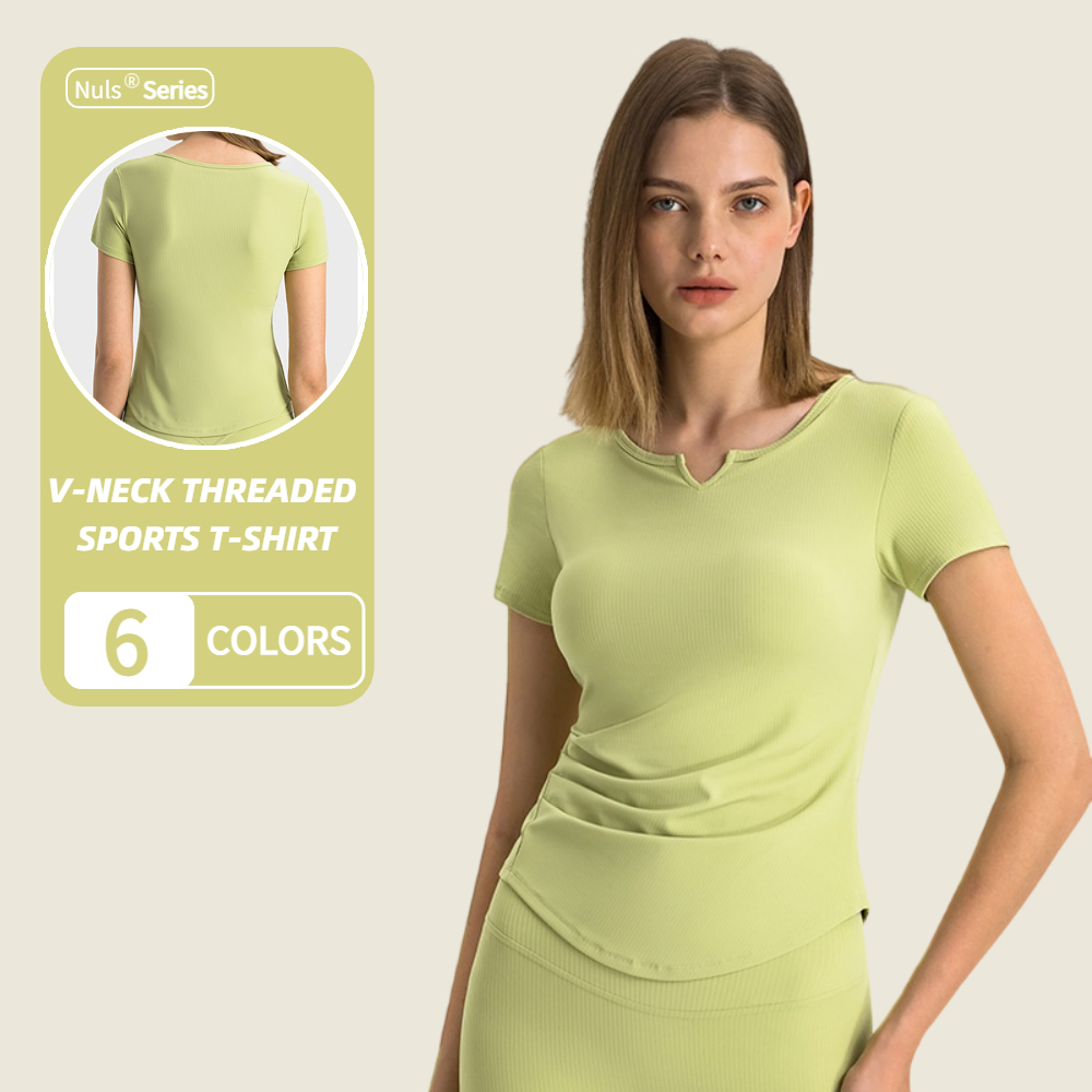 YISHENHON Workout Shirts for Women Short Sleeve Workout Tops for Women Quick Dry Gym Athletic Tops Small V Neck Yoga Shirts