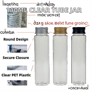 110ml Storage <b>Tube</b> Test <b>Tube</b> Liquid Soap Container OEM Screw Cap Transparent PET <b>Plastic</b> Flat Bottom Food Screen Printing - Product Image 2