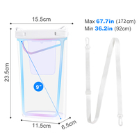 Étui universel pour téléphone portable 2L en PVC écologique, étanche et flottant, avec fente pour carte