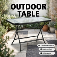 Table basse carrée en verre d'extérieur, portable, moderne, pliable, écologique, durable, pour salon