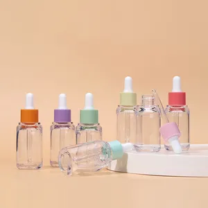 Garrafa de óleo essencial transparente, garrafa de plástico grosso para animais de estimação 30ml