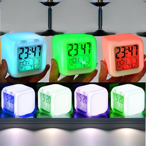 Bán Buôn Giá Rẻ Trẻ Em Của LED Đồng Hồ Báo Thức 7 Màu Ánh Sáng Ban Đêm Điện Tử Bàn Đồng Hồ - Product Image 5