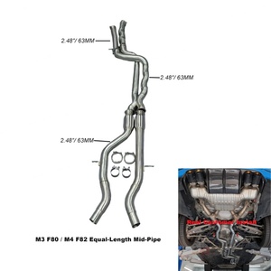 Stainless Steel 1.5mm Mid Pipe for BMW M3 F80 M4 F82 3.0T 2018-2023 Equal Length Exhaust System - Product Image 2