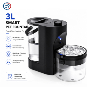 Fuente de Agua Inalámbrica para Gatos de <span class=keywords><strong>3L</strong></span> al por Mayor del Fabricante, Dispensador de Agua para Gatos Personalizado con Tanques Separados de Agua Limpia y Residual - Product Image 1