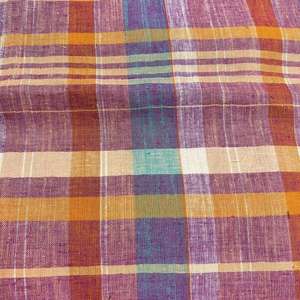 Plaid di lino giallo brillante 175gsm tintura per filati 55% lino 45% <span class=keywords><strong>rayon</strong></span> check <span class=keywords><strong>fabric</strong></span> - Product Image 4