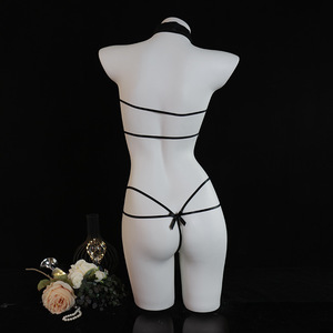 <b>Sexy</b> Lingerie Black Pom Pom Tassel Bra <b>Set</b> Satin Sheer Women's Costume Role Play 8240 - Product Image 3