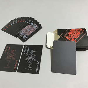Cartes à jouer en plastique noir, design imperméable, dorées, argentées, noires, 54 cartes standard Texas Hold'em, taille personnalisable, cartes de <span class=keywords><strong>poker</strong></span> professionnelles - Product Image 5