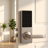 Serrure de porte intelligente numérique électronique avec clavier à code et poignée pour porte en bois à loquet simple pour appartement