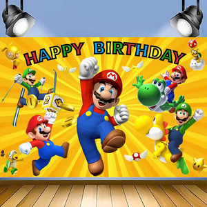 Decoración de Fondo para Fiesta de <span class=keywords><strong>Mario</strong></span> <span class=keywords><strong>Bros</strong></span>, Artículos de Fiesta para Niños y Niñas, Fondos de Vinilo para Fotografía, Regalos para Festivales - Product Image 6