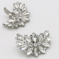 Décoration supérieure pour chaussures de mariée transfrontalières, fleur de chaussure en cristal amovible à talon haut, boucle en alliage de zinc, sabot monocouche