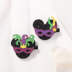 Más Vendidos: Pinzas para el Cabello de Tela con Lentejuelas de Pico de Pato y Pasadores de Sombrero de Payaso, Hechos a Mano, con Diseño de Máscara de Dibujos Animados, para Fiestas de Disfraces, para Niñas - Product Image 4