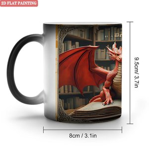 Magic Mug Frosted Black 11oz Ceramic Heat Activated Tea Coffee <b>Cup</b> Outdoor <b>Camping</b> Portable - Product Image 1