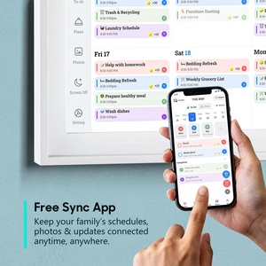 Kalender Digital Pintar WiFi 15,6 inci, Layar Sentuh Full HD, Jadwal Tugas, Kalender Digital yang Dapat Dipasang di Dinding untuk Jadwal Keluarga - Product Image 5