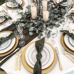 Éxito <span class=keywords><strong>de</strong></span> Ventas: Platos <span class=keywords><strong>de</strong></span> Presentación Dorados <span class=keywords><strong>de</strong></span> 13 Pulgadas <span class=keywords><strong>de</strong></span> Plástico PP Reutilizables para Decoración <span class=keywords><strong>de</strong></span> Mesas en Bodas, Eventos <span class=keywords><strong>y</strong></span> Fiestas - Product Image 5