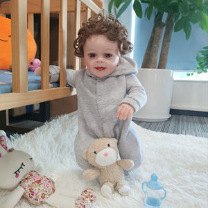 22 pouces déjà peint fini Reborn enfant en bas âge poupée énorme bébé taille <span class=keywords><strong>Yannik</strong></span> garçon 3D peau veines visibles poupée d'art à collectionner - Product Image 6