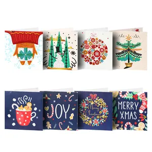 8 piezas boceto a mano alzada DIY diamante pintura tarjetas de felicitación Navidad Festival patrones regalos