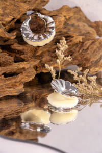 Boucles d'oreilles créoles classiques vintage en électro-argentage, forme irrégulière, style bohème, punk, religieuse, cadeau de fête, tendance - Product Image 5