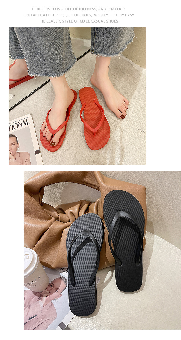 PVC Flip-flops Women Summer Outdoor Indoor Slippers Sandals Non-slip Beach Shoes