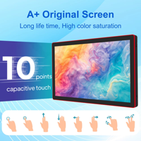 Écran tactile interactif numérique de 21,5 pouces avec barre lumineuse LED, montage mural, tablette Android, PoE, affichage numérique, publicité numérique pour centre commercial