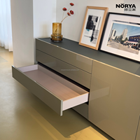 NORYA Meuble de rangement en bois au design moderne, finition brillante, avec tiroirs et portes, pour salon, chambre ou salle à manger