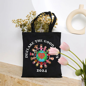 Bolsa de Lona Personalizada con Diseño de la Conferencia de la Iglesia de Jesua 2024, para Viajar, con la Frase 'Declarar la Buena Nueva' - Product Image 3