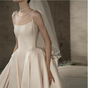 Halter Satin Wedding Dress Ball Gown Natural Waist Vintage Style <b>Floor</b> Length Trailing - Product Image 4