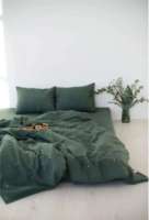 Ensemble de housse de couette 3 pièces en lin doux taille King avec 2 taies d'oreiller assorties, fermeture à boutons, pour la maison, l'hôtel, l'hôpital, literie