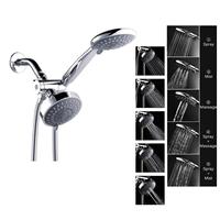 Pommeau de Douche Portable et Douchette Pluie Haute Pression 5 Fonctions, Système de Douche Double 2-en-1 avec Tête de Douche de 4 Pouces en Acier Inoxydable