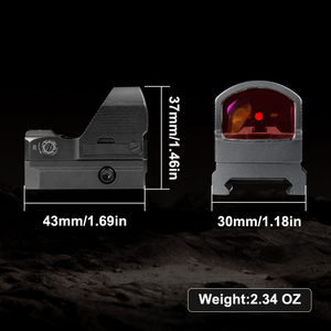 منظار تصويب بنقطة حمراء مع 4 أنماط تصويب، أسود غير لامع، ببطارية مدمجة قابلة لإعادة الشحن، منظار تكتيكي للصيد بالليزر مع خاصية الاستيقاظ بالاهتزاز - Product Image 4