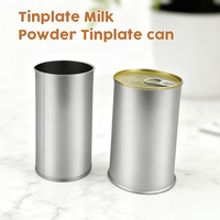 Qualité alimentaire 73mm 300 #   Petite boîte en fer blanc pour poudre sèche, boîte d'emballage métallique ronde vide pour échantillon de lait en poudre