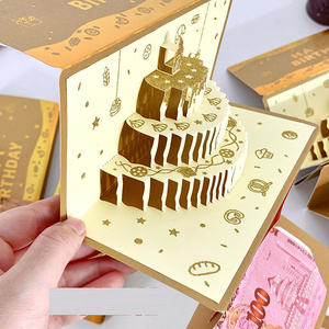 Nouvelle Arrivée Populaire : Carte <span class=keywords><strong>d</strong></span>'<span class=keywords><strong>Anniversaire</strong></span> 3D Pliante avec Enveloppes Rouges – Vœux Chaleureux pour Cadeau <span class=keywords><strong>d</strong></span>'<span class=keywords><strong>Anniversaire</strong></span> et Enveloppe Porte-Bonheur pour Argent - Product Image 3