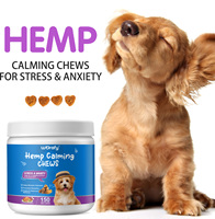 Worafy aide à maintenir la calme, soutient la gestion de l'anxiété et du stress, friandises à mâcher douces au chanvre, complément alimentaire apaisant pour animaux de compagnie