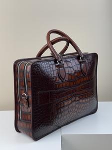 กระเป๋าหนังจระเข้ผู้ชาย กระเป๋าถือหรูหราสำหรับผู้ชาย กระเป๋าเอกสารหนังสั่งทำพิเศษ กระเป๋าสตางค์ผู้ชาย แบรนด์ดีไซเนอร์ กระเป๋าเป้หนังจระเข้แท้ - Product Image 3