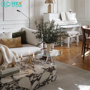 HZX Vente Chaude Pierre de Marbre Calacatta <span class=keywords><strong>Volia</strong></span> Polie et Étanche sur Mesure pour Socle et Table d'Appoint pour Villa et Maison - Product Image 5