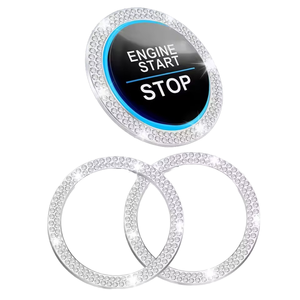 2026 Glitter Crystal Double Rhinestone ABS <b>Car</b> Engine Start Stop Decorative Ring Women Shiny <b>Car</b> <b>Interior</b> Accessories - Product Image 1