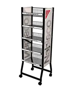 Multifunktionale Acryl-Metall-Dreieck-Trinkewasser-Display-Ständer Lebensmittel Boden-Ständer Snack-Display Nacken-Kissen-Display-Rack