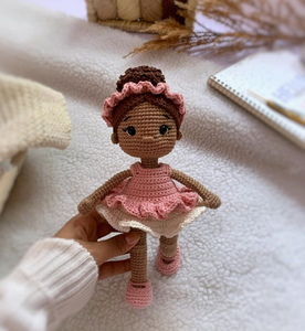 Высокое качество и низкий минимальный размер вязания крючком балетная девушка с милым платьем Amigurumi девочки куклы прекрасные индивидуальные игрушки - Product Image 5