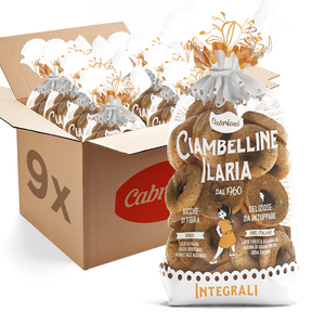 Ciambelline Ilaria Emilian, Galletas Anulares Integrales Dulces Bajas en Grasa de la Marca Italiana Cabrioni, Ricas en Fibra, Tradicionales - Product Image 1