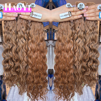 Cheveux humains bouclés style bohème en vrac 10A # 30 Extensions de cheveux vierges russes Deep Water Body Wave, double trame, pré-étirées, en vrac pour perruque