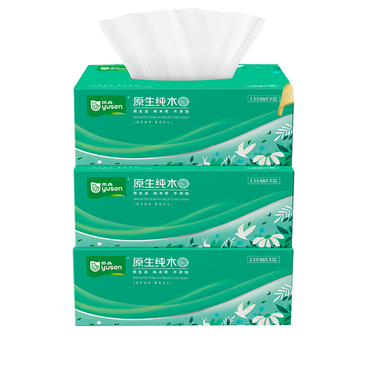 Прямая продажа с фабрики оптовая продажа 3 слоя мягкой бумажных салфеток для лица в коробке
