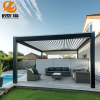 Pergola à lames orientables en aluminium robuste, imperméable, résistante au vent et au soleil, pour piscine et terrasse