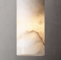 Lustre cylindrique en albâtre sculpté à la main, E26, luminaire suspendu à intensité variable pour îlot de cuisine, couloir ou salle à manger