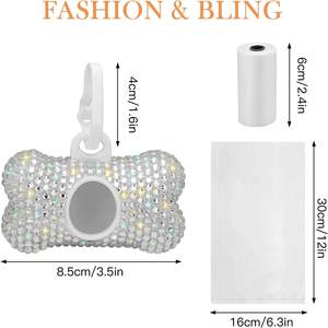 Crystal Dogs <span class=keywords><strong>Poop</strong></span> Bags Dispensador <span class=keywords><strong>Diamond</strong></span> Pets Bolsa de basura Titular - Product Image 6