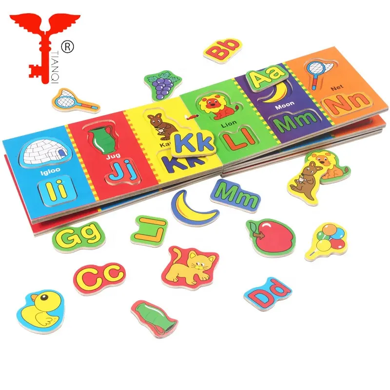 Montessori Holz Magnetic Alphabet Puzzle Board Matching Spiel Holz See & Spell Learning Toy